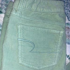AE corduroy mint green jeggings!
